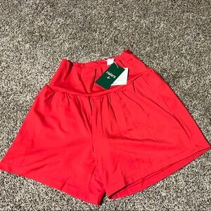 NWT HALARA High Waist Red Athletic Shorts - 5”